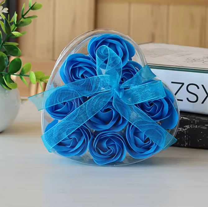 Coffret 9 Roses Savon Parfumées – Fleurs Décoratives de Bain – Idée Cadeau Saint-Valentin & Anniversaire